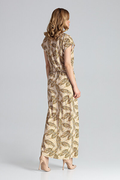Figl Leopard and leaf Printed maxi dress - Elegant summer dress M668 size S