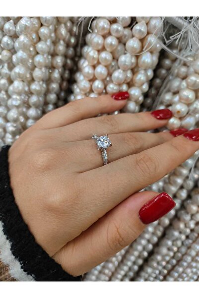 Silver 925 Ayar Gümüş Tek Taş Yüzük