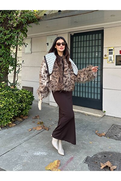 manana fashion Μπουφάν Premium Quality Long Fur παλτό με συνθετική γούνα