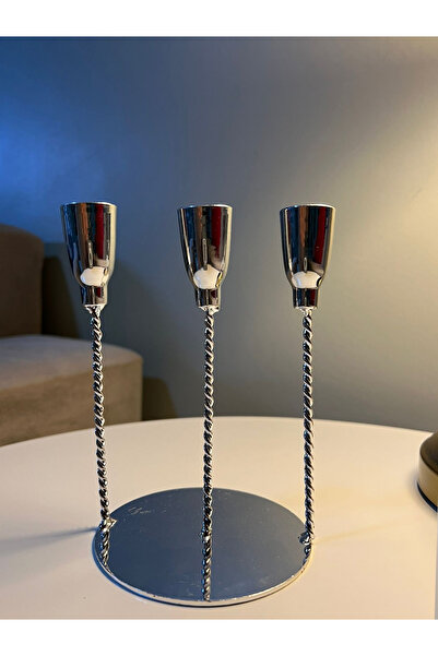 co arma Modern metal candlestick with a diamond-colored design and 3 heads