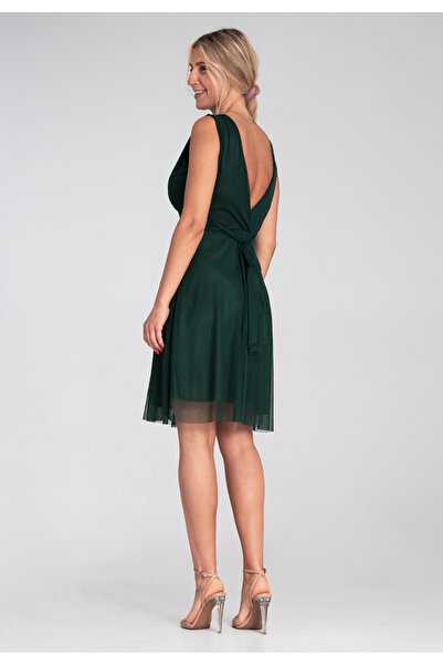 Figl Elegant evening dress - Mesh cocktail dress - Green M1207 size L/XL
