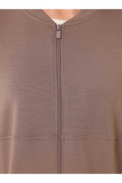 Benin Basic Design Draped Sweatshirt - Mink -