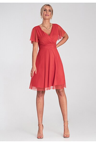 Figl Orange mesh dress - Party dress - Dress M1206 size S/M