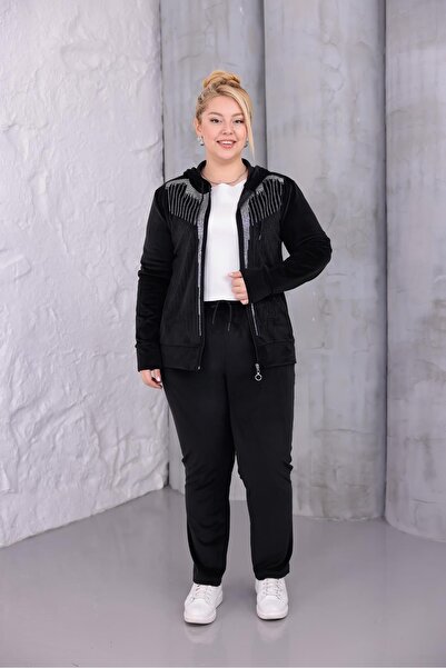 Siyezen Plus Size Stone Premium Quality Velvet Suit