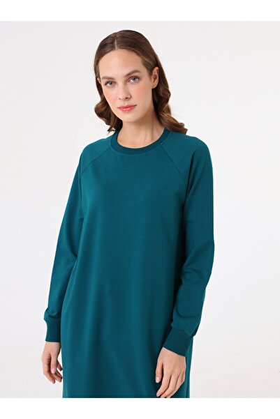 Benin Crew Neck Long Sweatshirt - Dark Emerald -