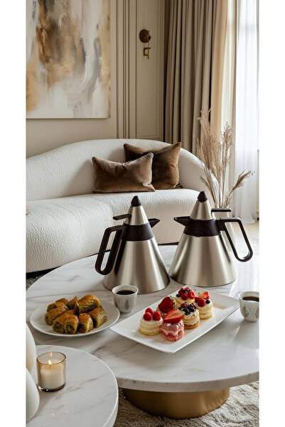 Generic 1 liter/700 ml tea and coffee thermos set with an elegant design