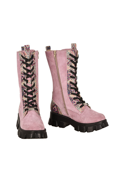 NOOSY Genuine Leather Pink Women's Boots