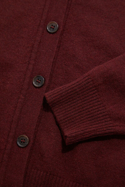 W Collection BORDO YÜN KAŞMİR KARIŞIMLI HIRKA