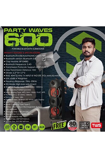 Salpido Powerful Portable Bluetooth 5.0 Speaker with 5+ Hours Playtime, 30ft Wireless Range