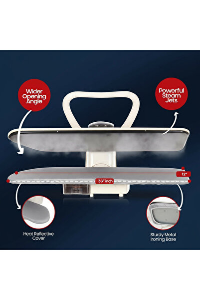 Smart electric 36 Inch 91 cm 2200 W Press Steam Iron White High Quality Multi Program