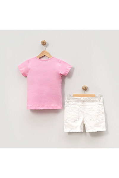 Overdo Girl's 9-12 Year Old Shorts and T-Shirt Set - Beige
