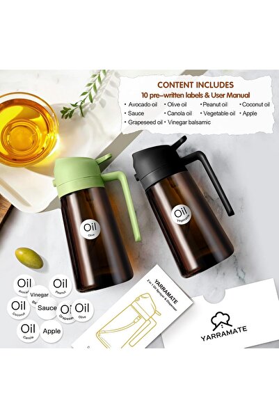 Generic 16oz/470ml Dark Amber Oil Sprayer 2-in-1 Olive Oil Dispenser (Black)