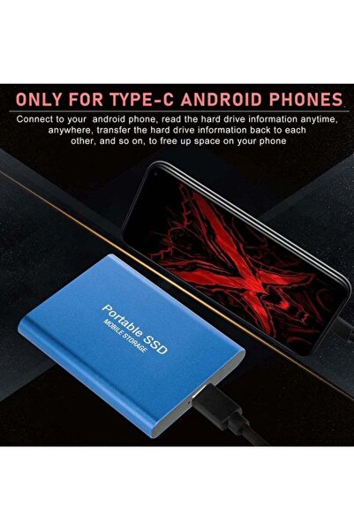 Generic 2TB Portable External SSD - 2000GB USB 3.1 USB-C Mini High-Speed External Solid State Drive