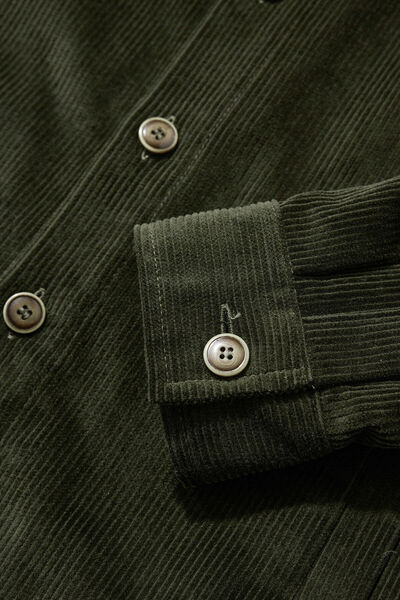 W Collection Khaki Long Sleeve Velvet Shirt