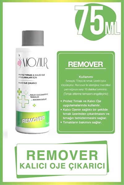 MOZIUR Remover Kalıcı Oje Çıkarıcı Sıvı 75 ml – Oje Sökücü