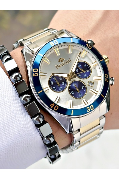 Bentini Men's Wrist Watch – Functional, Steel Band, Waterproof, 2-Year Warranty