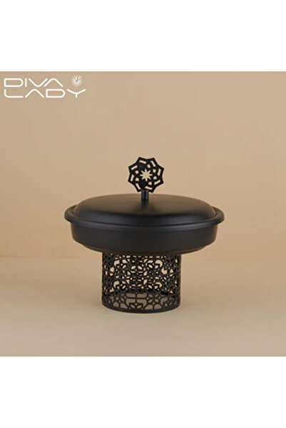 DIVA LADY Black metal serving tray with a decorative lid – luxurious 20 x 15 x 10 cm for upscale hospitality