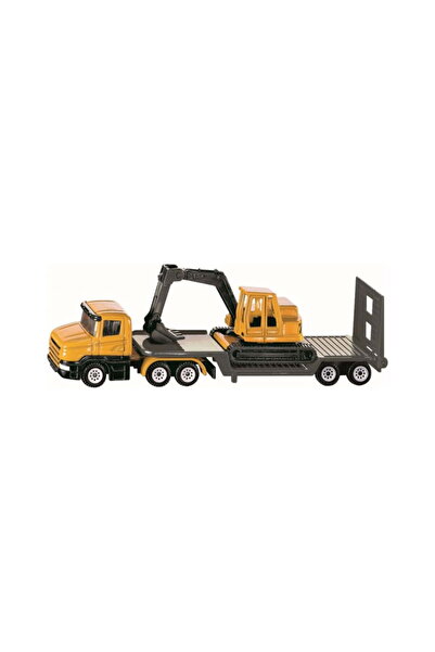 Siku Μεταλλικό παιχνίδι φορτηγό Scania με πλατφόρμα και εκσκαφέα 1611