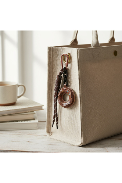 Mooniva Charm for Bag or Backpack — Chocolate Donut Design