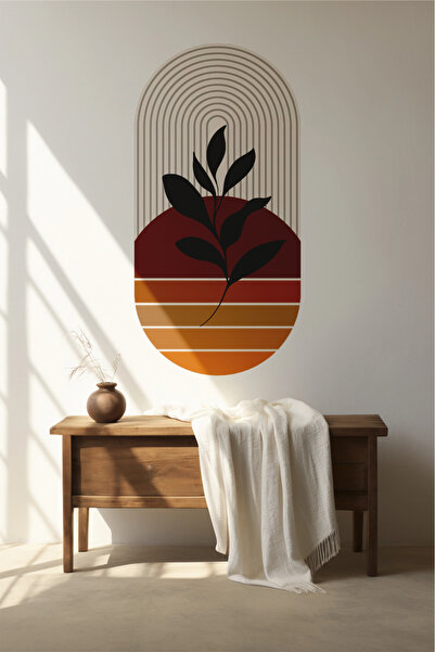 SDİGİTAL Bohem Tarzı Soyut Yaprak Desenli Duvar Sticker – Kendinden Yapışkanl...