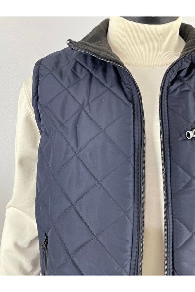 Sadık Collection Men's Windproof and Rainproof Classic Quilted Vest with Fleece Inside 0112