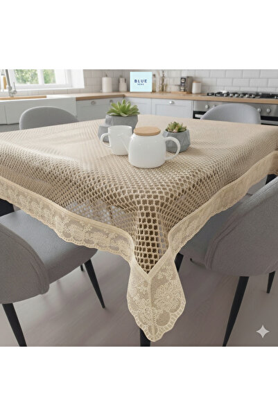 Blue Home 🆕 Lace Look Easy to Clean Non-Slip Liquid-Proof Hole-Free Pvc Tablecloth 120 cm X 150 cm