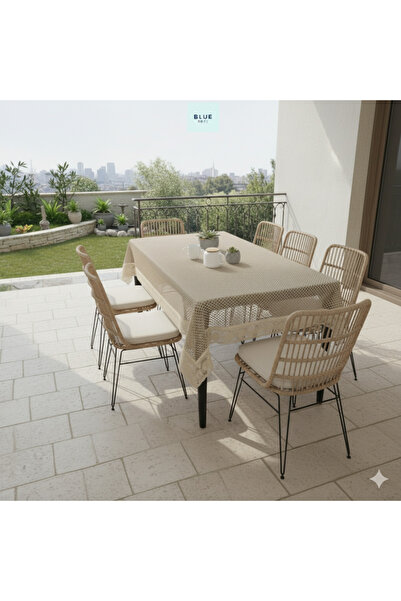 Blue Home 🆕 Lace Look Easy to Clean Non-Slip Liquid-Proof Hole-Free Pvc Tablecloth 120 cm X 150 cm