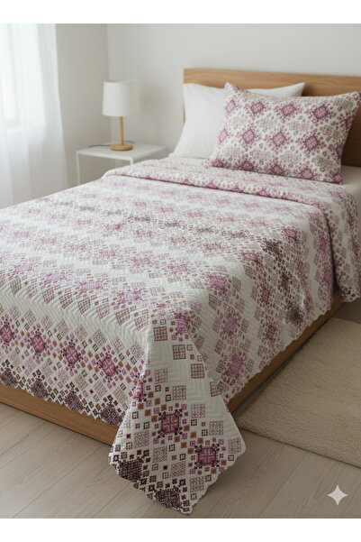 SURGUN ÇEYİZ غطاء سرير فردي مبطن بالموجات فوق الصوتية (يشمل غطاء وسادة مقاس 5...