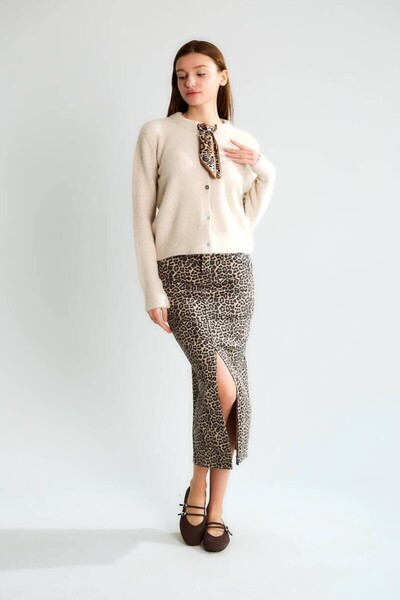 cemo Office Chic Buttoned Long Sleeve Knitwear Jacket