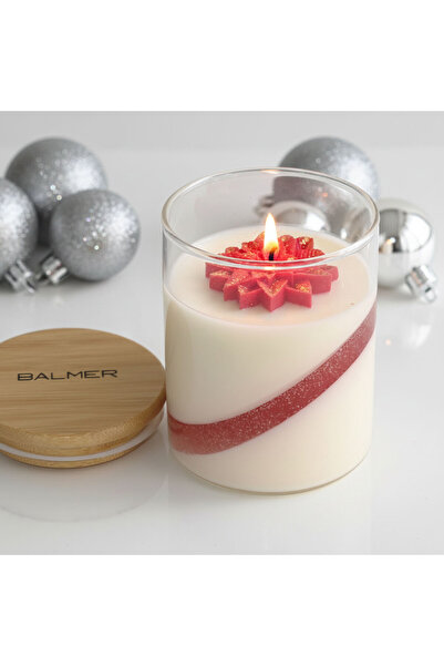 BALMER Decorative scented Christmas candle, with fir scent, decoration, special gift, Red Whisper