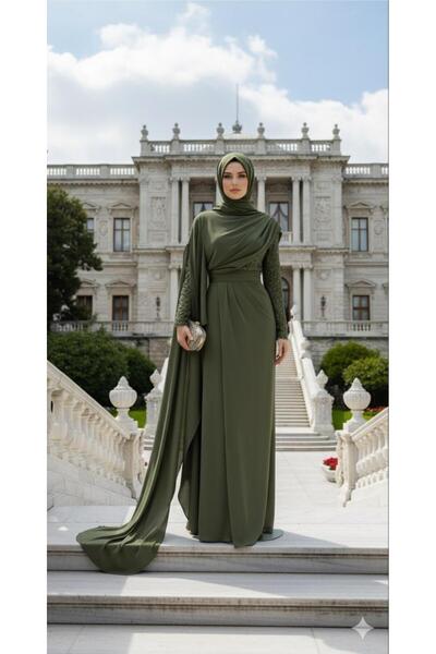 Kenzel Rhinestone SLEEVES SINGLE SLEEVE COVERED EVENING DRESS