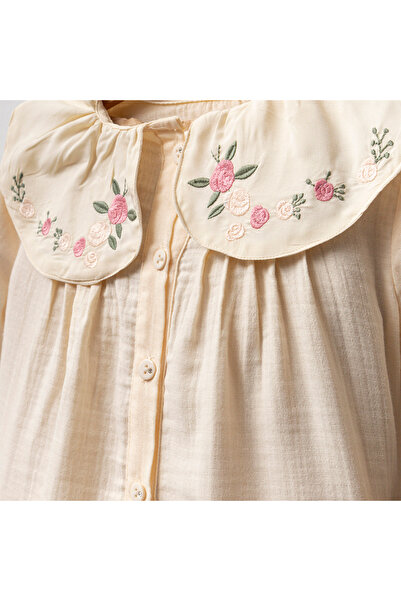 Overdo Ovd Girl 5-8 Years Embroidered Muslin Shirt and Pants Set