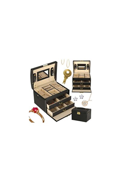 Three top online Jewellery box with drawers black