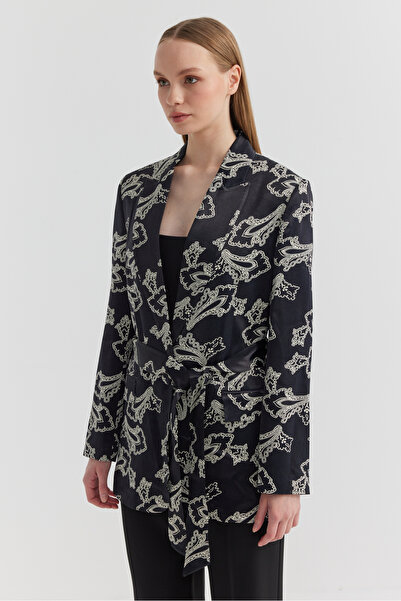 PAULMARK Jachetă cu model pentru femei, cu detaliu de centură