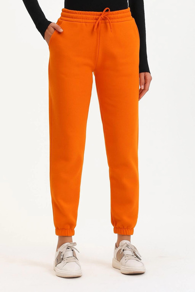 ZENGEZUR MALL Sptrns 3 Threaded Fleece-Lined Leggings Orange İs001 (145924) (Size: S)