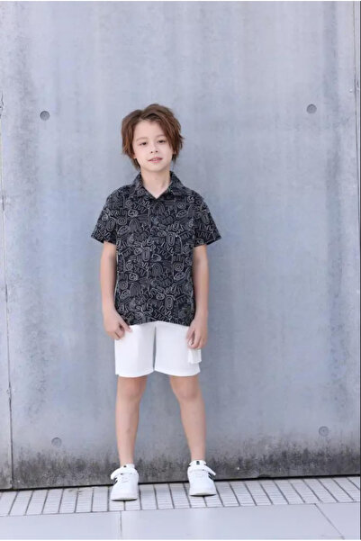 Alesaei-mondo tondo Boys' white shorts with pocket 4121
