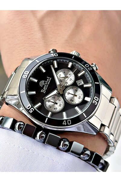 Bentini Men's Wrist Watch – Functional, Steel Band, Waterproof, 2-Year Warranty