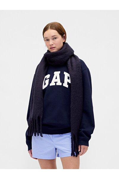GAP Kadın Lacivert Brushed Fringeli Şal