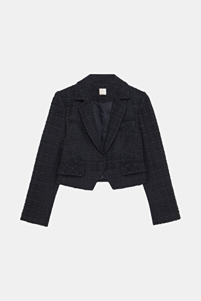 W Collection Black Tweed Box Jacket