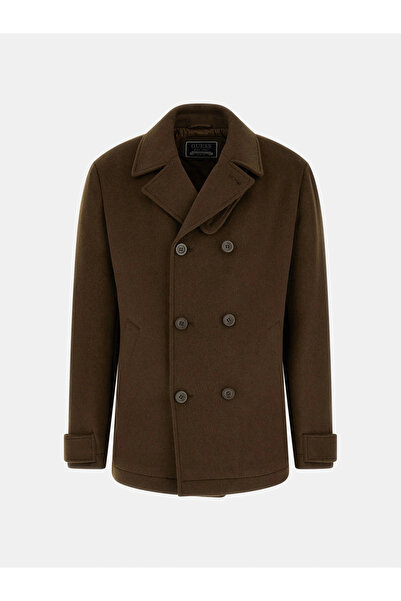 Guess Peacoat Erkek Kahverengi Yün Karışımlı Kaban M5BL2JW2242-A12G