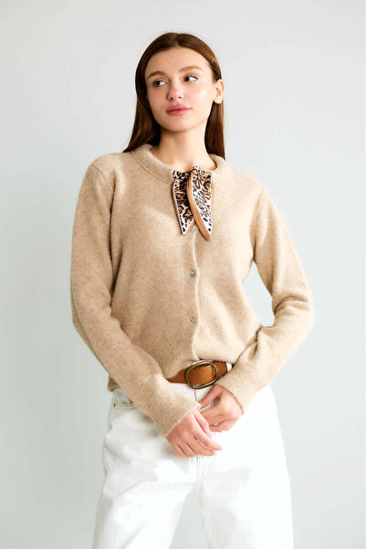 cemo Office Chic Buttoned Long Sleeve Knitwear Jacket