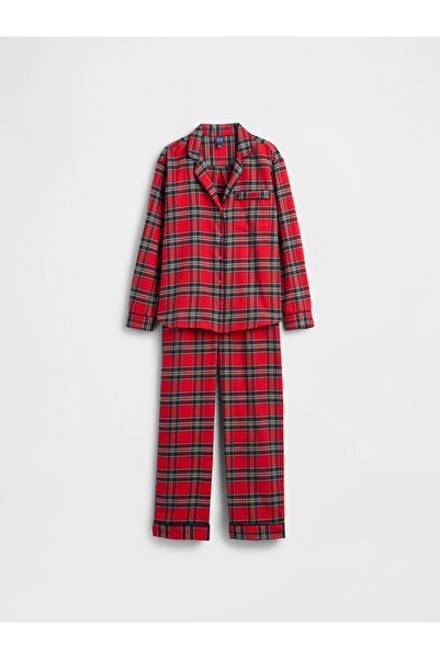 GAP Kadın Kırmızı Softest Flannel Pijama Takımı