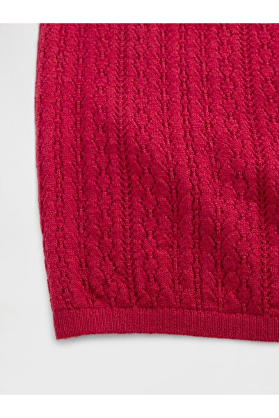 GAP Kadın Kırmızı Pointelle Turtleneck Kazak