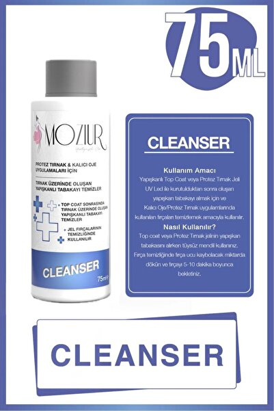 MOZIUR Cleanser Yapışkan Tabaka Temizleyici Ve Fırça Bakım Solüsyonu - 75ml