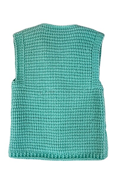 Uretti - Çiğdem 1390 0907 Hand-Knitted Duck Pattern Knit Vest - 1 - 3 Years