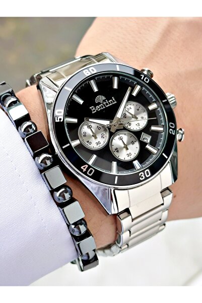 Bentini Men's Wrist Watch – Functional, Steel Band, Waterproof, 2-Year Warranty