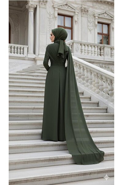 Kenzel Rhinestone SLEEVES SINGLE SLEEVE COVERED EVENING DRESS