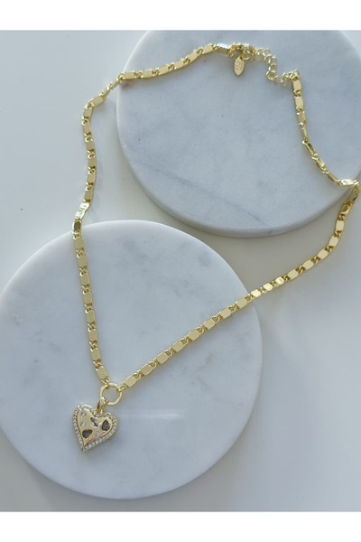 CHARMLUCKY ÖZEL SERİ KALP UÇLU EZME ZİNCİR KOLYE