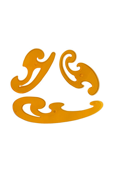 hodbehod Beech Color French 7-Piece Modeler's Mold Drawing Set – Angled & Pistole / Trousers, Jacket, Skirt, Collar