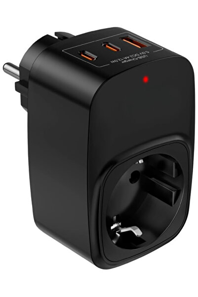 Light Nova Akım Korumalı 3680 Watt Tekli Priz ve Çoklu Şarj / 2xType-C / 1xUSB